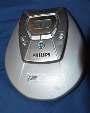 VINTAGE Philips Portable CD Player AZ9001 12 ESP3 TESTED WORKING 2000 Y2K (READ)